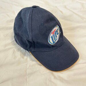 Vintage Miller Lite Beer Cap Navy Blue Adjustable Baseball Hat ACME USA